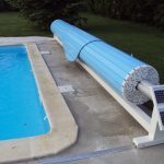 volet de piscine mobile bleu