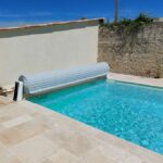 Piscine hors sol solaire pied design en aluminium